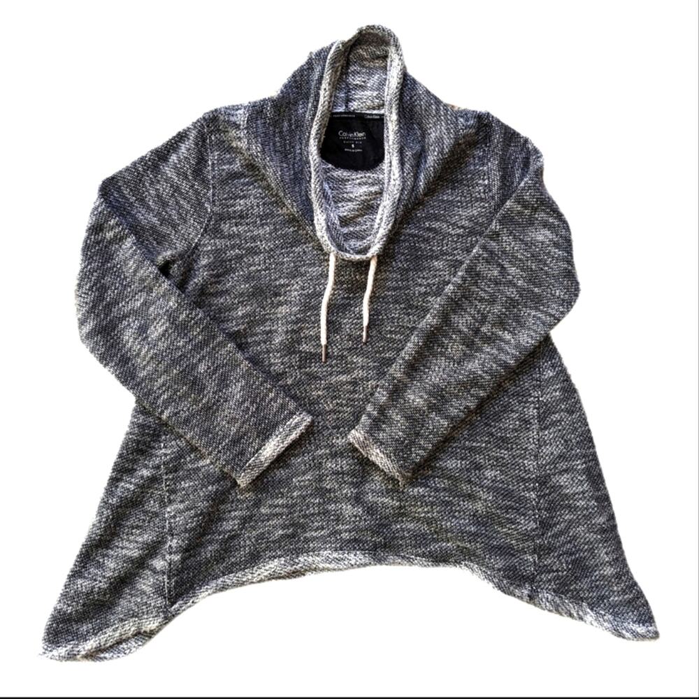 Calvin Klein Performance Cowl Neck Pullover Asymmetric Hem Sweatshirt